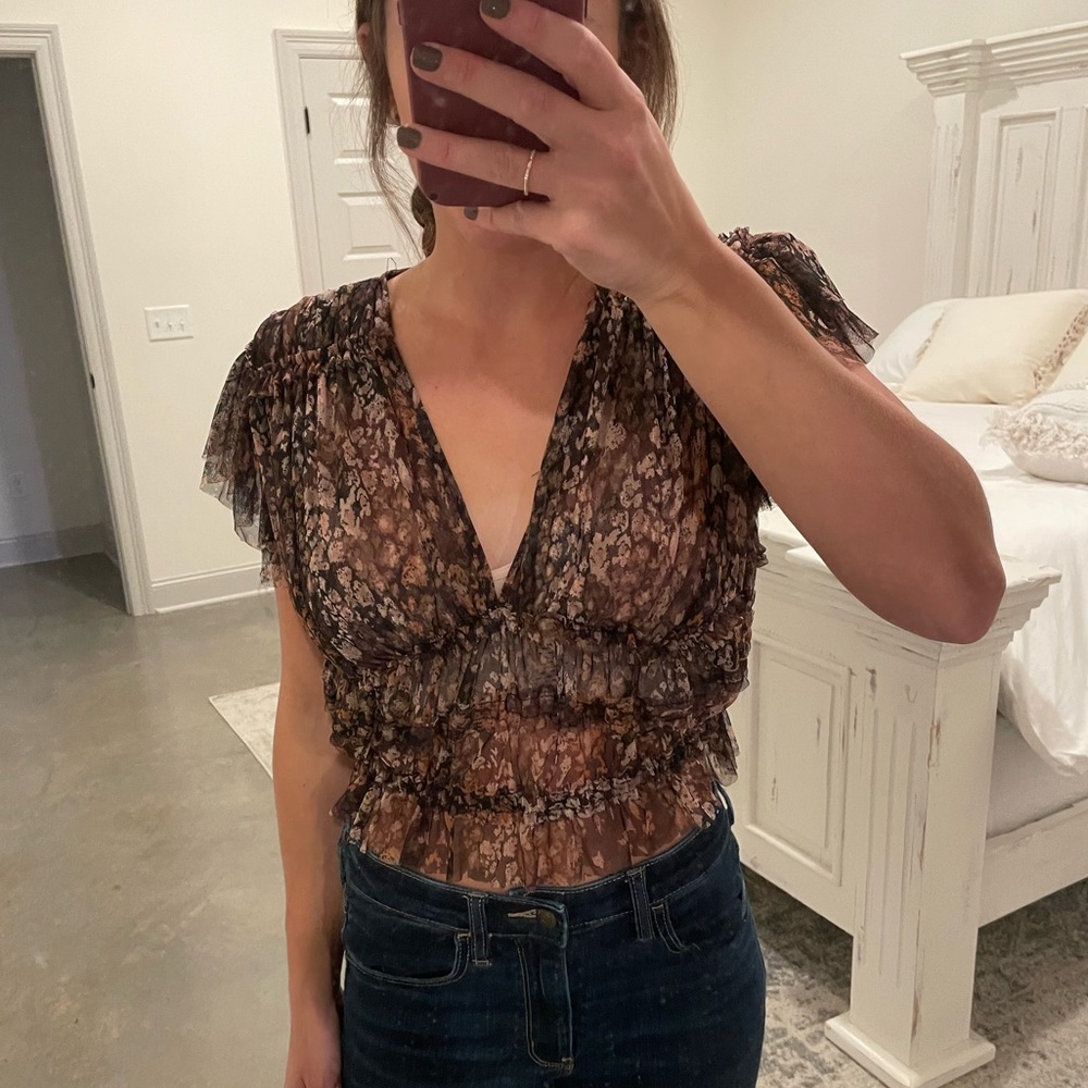 Free people mesh crop top
